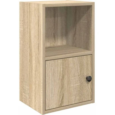 Image of vidaXL sonoma oak bookcase/bookshelf engineered wood 31x24x52 cm living room/office modern style