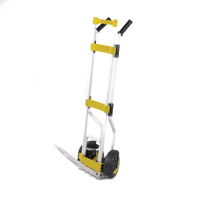Image of THE PRO Folding Sack Truck; Puncture Proof Wheels; Silver/Yellow/Black