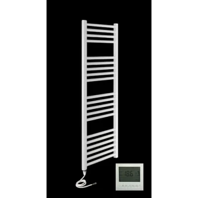 Image of Greened House Milano WHITE Flat Electric Towel Rail W500mm x H1200mm Radiator With Timer