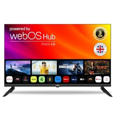 Image of Cello C32WS Frameless LED 32 Inch Smart TV, 3 Years Warranty, WebOS Freeview Kids Bedroom TV with Freesat HD Built in, Netflix, Apple Bluetooth, HDMI &amp; USB, Made in UK (2024 Model)