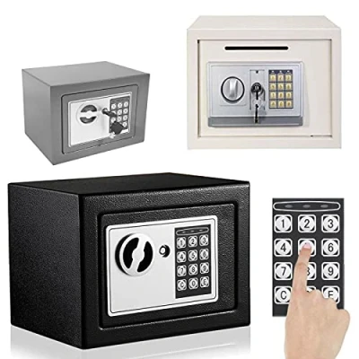 Image of Fireproof Digital Safe Box Home Safes Electronic, Anti theft Cash Money Documents Security Deposit Box, Solid Steel with Full digit Keypad, 2 Keys and Bolts for Wall Mounting (4.6L, Black)