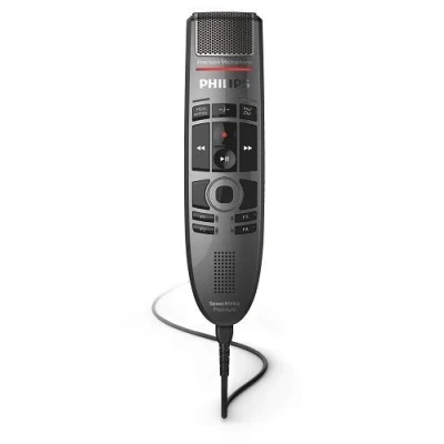 Image of Philips SpeechMike SMP3700 Premium Touch Voice Recorder Microphone with Dictation and Recognition Software Ergonomic Design Sensor Control Panel Operation Anthracite