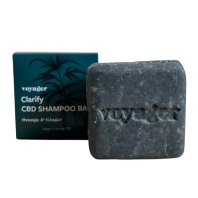Image of Voyager CBD Clarify Shampoo Bar Charcoal, Orange and Ginger with 100MG Premium Nourishing, Cleansing &amp; Conditioning, Soothes Strengthens Hair 100g