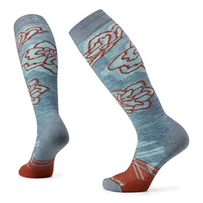 Image of Smartwool Womens Ski FC Patterned OTC Socks S Pewter