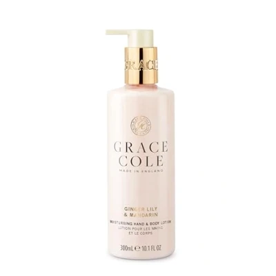 Image of Grace Cole Ginger Lily &amp; Mandarin Fragrance Cleansing Hand Body Lotion 300ml Essential Oils Vegan and Cruelty Free, No SLS or Parabens Made In England