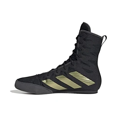 Image of adidas Men&#039;s Box Hog 4 Sneaker, Core Black Gold Met Grey Six, 5 UK