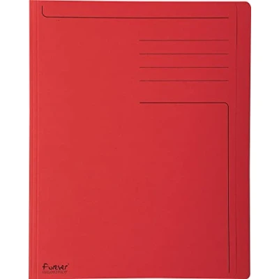 Image of Exacompta Ref 441003E Forever Collection Square Cut Folder Suitable for Holding A4 Documents, 280gsm Recycled Card, Blue Angel Certified Red (Pack of 100)