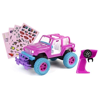 Image of Exost Remote Control Pink Jeep, Off Road, Decorate with Stickers, Open Top Crossroad Amazone, Boys and Girls Ages 5 12 years, Car