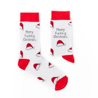 Image of Urban Eccentric Unisex Merry F**king Christmas Socks Gift 1 Pair Cotton Rich Premium Novelty Gifts