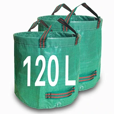 Image of Singwow Garden waste Bags 120L x 2 Heavy Duty Bags, Reusable Sacks with Handles, Ideal for Collecting Waste, Plant grass and Leaves (120L)