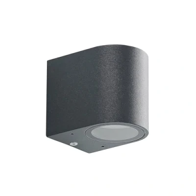 Image of ELC outdoor wall lamp Fijona, round, 8.1 cm, grey, aluminium