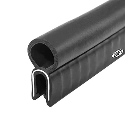 Image of Car Door Rubber Seal Strip, Fits 1/16&quot; Edge, Trim with Top Bulb for Cars, Boats, RVs, Trucks, and Home Applications, Automotive Weather Striping (20Ft)