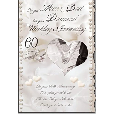 Image of For You Mum and Dad On Your Diamond Wedding Anniversary Card Lovely Verse