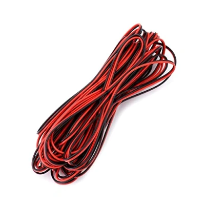Image of QWORK® 10 Meter 22AWG Electrical Wire, 2 Core Black Red Wire Cable, Extension for Car LED Strip Light