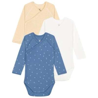 Image of Petit Bateau BABY Naiss Unisex 3 PACK Body for kids, Size: 3m, Blue