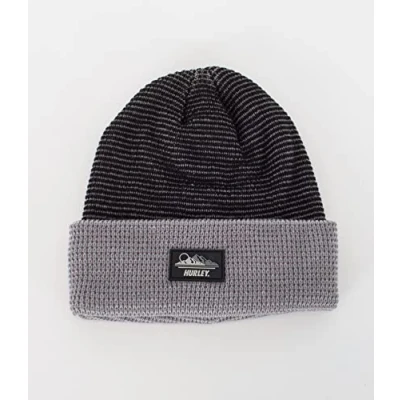 Image of Hurley Men&#039;s M Moab Beanie Hat, Black, One Size
