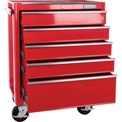 Image of Kennedy Red 5 Drawer Professional Roller Cabinet