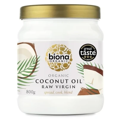 Image of Biona Organic Raw Virgin Coconut Oil 800g Great Taste Award 2024 Winner Versatile Cooking Ingredient &amp; Natural Beauty Product