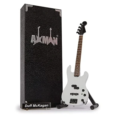Image of Duff McKagan Miniature Guitar Replica Music Gifts Handmade Ornamental 1/4 Scale Includes a Display Box, Name Tag and Stand