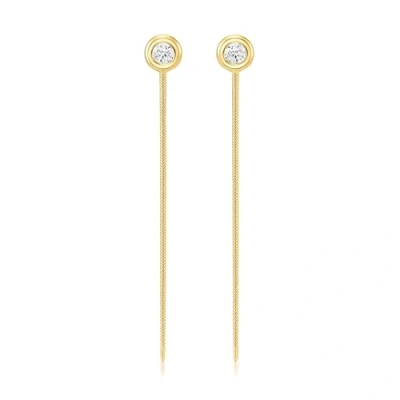 Image of Carissima Gold Women&#039;s 9ct Yellow Cubic Zirconia and Chain Drop Earrings
