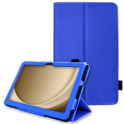 Image of TECHGEAR Leather Case for Samsung Galaxy Tab A9 Plus 11&quot; (SM X210 / SM X215) Premium PU Slim Folio Stand Smart Cover with Hand Strap, Auto Sleep/Wake [Blue]