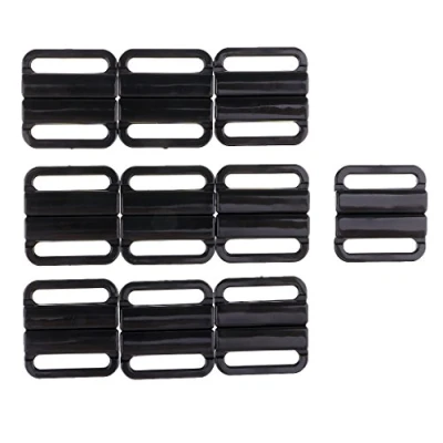 Image of Baoblaze 10 Sets Plastic Clasp Bra Strap Closure Sewing Clip Hooks, Black, 33mm