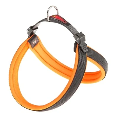 Image of Ferplast Harness for Medium Sized Dogs AGILA FLUO 3 Dog with Soft Padding, Quick Release and Attachment System, Chest Size 42 50 cm. Orange