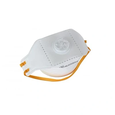 Image of FFP2 Face Mask Pk 20 Disposable Fold Flat Respirator EN149 CE Certified 3 Layer Filtering Against Airborne Particles, Exhalation Valve for Easy Breathing, Comfort Ear Loops and Pliable Nose Bridge