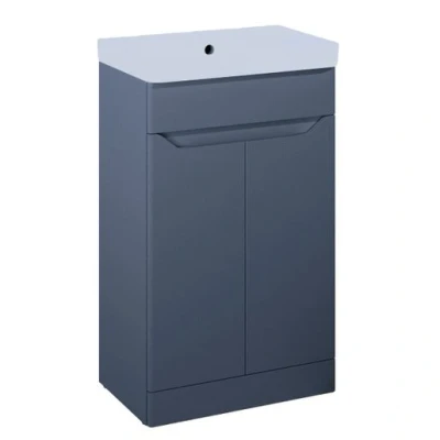 Image of Iflo Jalon 2 Door Floor Standing Base Unit 500mm (W) X 330mm (D) 800mm (H) Navy Blue Matt