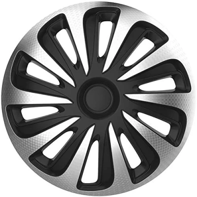 Image of AUTO STYLE Set wheel covers Caliber 15 inch silver/black carbon look