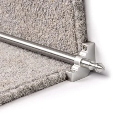Image of eXtreme Homepride Stair Rod for Carpet Runner Durable, Lightweight, and Affordable 890mm Long Hollow Rod, Satin Nickel