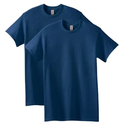 Image of GILDAN Men&#039;s Heavy Cotton Adult T Shirt, 2 pack Navy, L UK