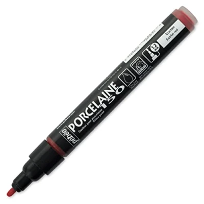 Image of Pebeo Porcelaine 150 China Paint Bullet Tip Marker, Scarlet Red,Scarlet Red
