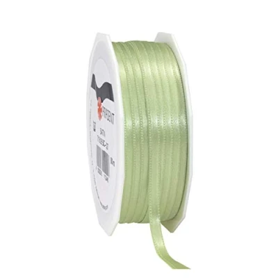 Image of Präsent Satin Ribbon Pastel Green 6 mm Width, 50 m Length