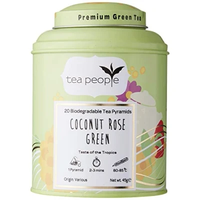 Image of Tea People Coconut Rose Green, 20 Pyramid Caddy