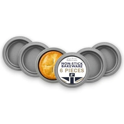 Image of Samuel Groves 4 Mini Pie Cake Tins, Pie, Tart &amp; Quiche Pans, Individual Dishes Set of 6, Tins for Baking, Perfect Air Fryer Superior Double Coated Non Stick UK Made (6 Pack)