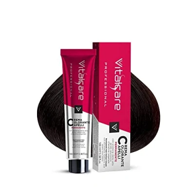Image of Vitalcare Professional Permanent Coloring, Hair Coloring Cream, Dye with Silk Proteins, n 1/00, Black, 100ml