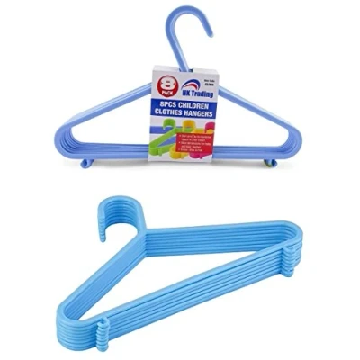 Image of 24 x BLUE CHILDREN PLASTIC COAT HANGERS 29cm wide ideal for baby &amp; toddler clothes