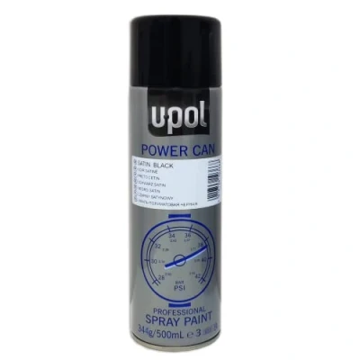 Image of UPol Power Can Satin Black Aerosol 500ml pcsb/AL