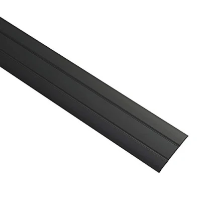 Image of Gedotec Aluminium Transition Profile Self Adhesive Rail Flat Floor Strip with Width 37mm Compensation Black Anodised Cover 200cm 1 Piece