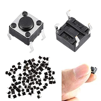 Image of Youmile 100PACK Tact Button Switch 6x6x4.5mm 4Pin DIP Micro Panel PCB Momentary Tactile Push