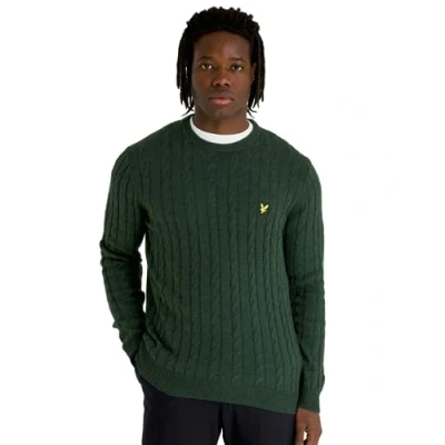 Image of Lyle &amp; Scott Cable Knit Jumper Dark Green Marl S
