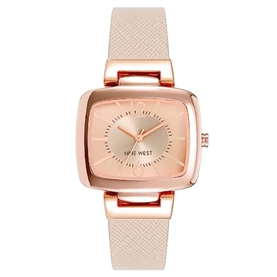 Image of NINE WEST Women&#039;s Strap Watch, Blush Pink/Rose Gold, Quartz Movement