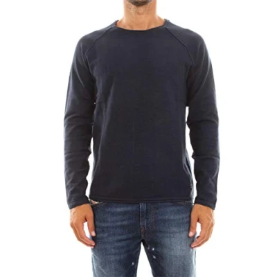 Image of JACK &amp; JONES Men&#039;s Jjeunion Knit Crew Neck Noos Jumper, Blue (Ensign Detail: Twisted with Navy Blazer), XX Large