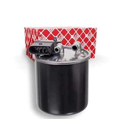 Image of 6510900852, 6510903152, A6510900852, A6510903152 Fuel filter FEBI BILSTEIN 100472 In Line Filter, with heating, without water drain screw