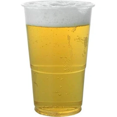 Image of REAL ACCESSORIES 50 X Clear Strong Plastic Half Pint Beer Glasses Disposable Soft Drink Cups Tumblers Great For Party&#039;s Reusable All Types Of Events &amp; Celebrations