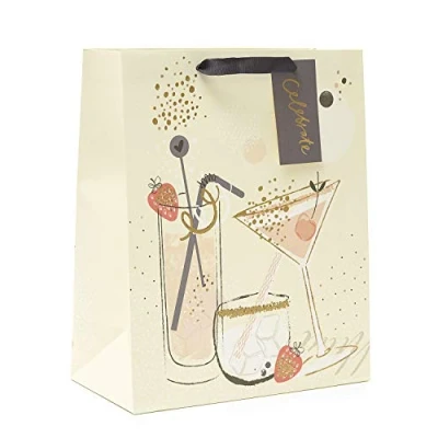 Image of Birthday Gift Bag for Her Congratulations Cocktail Design Large