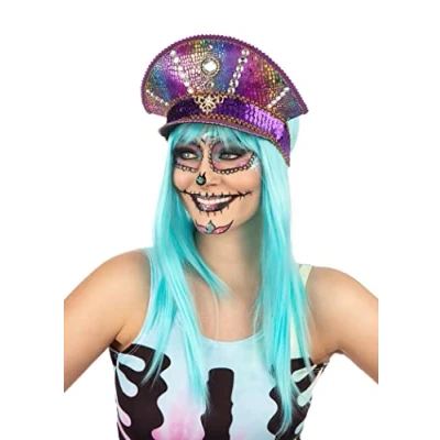 Image of Purple Power Military Festival Hat (Pack of 1) Durable &amp; Vibrant Design, Perfect Accessory for Concerts, Raves, Events Outdoor Adventures Halloween