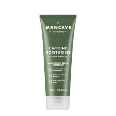 Image of ManCave Natural Caffeine Moisturiser 100ml, Helps Reduce Signs of Fatigue, with UV Absorbers, Suitable for all Skin Types, Dermatologically Tested, Vegan, Made in England, Packaging May Vary