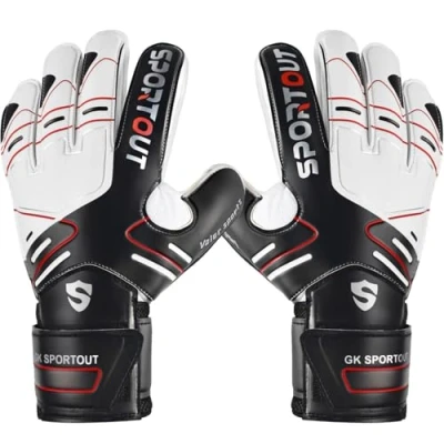 Image of SPORTOUT Goalkeeper Gloves Kids, Football Gloves,Goalie Youth Adult with Finger Protection &amp; 4mm Latex to Give Prevent Injuries